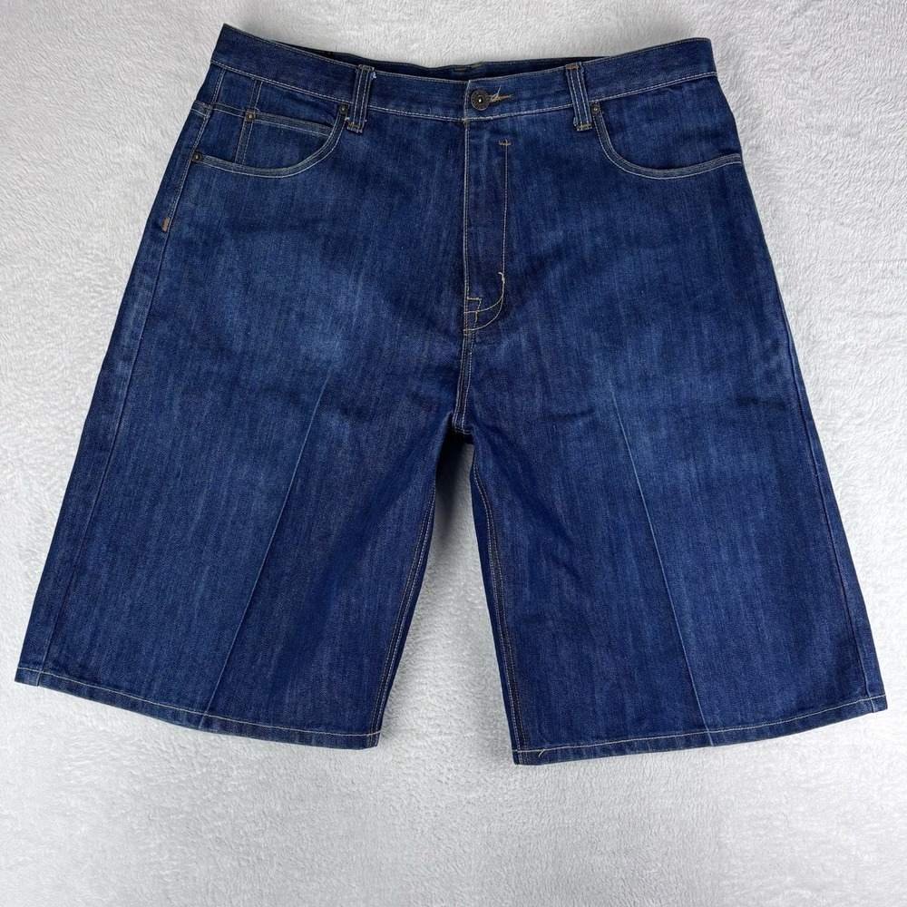 PJ MARK Vtg Mens Jean Shorts Size 42 (40 Measured) Baggy Y2K Hip Hop Blue Grunge